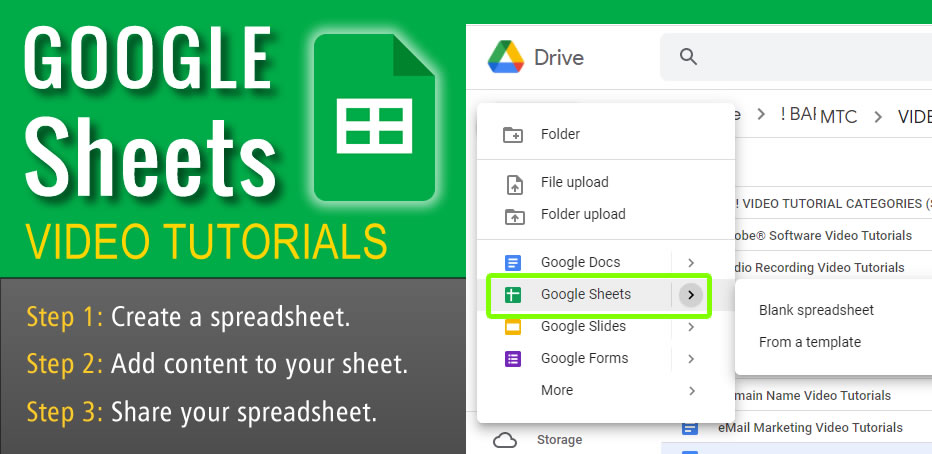Google Sheets Video Tutorials by Bart Smith